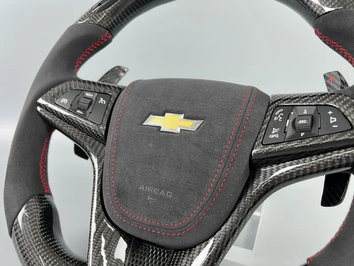 Chevrolet Alcantara Airbag Detail custom steering wheel by REVUP Lebanon