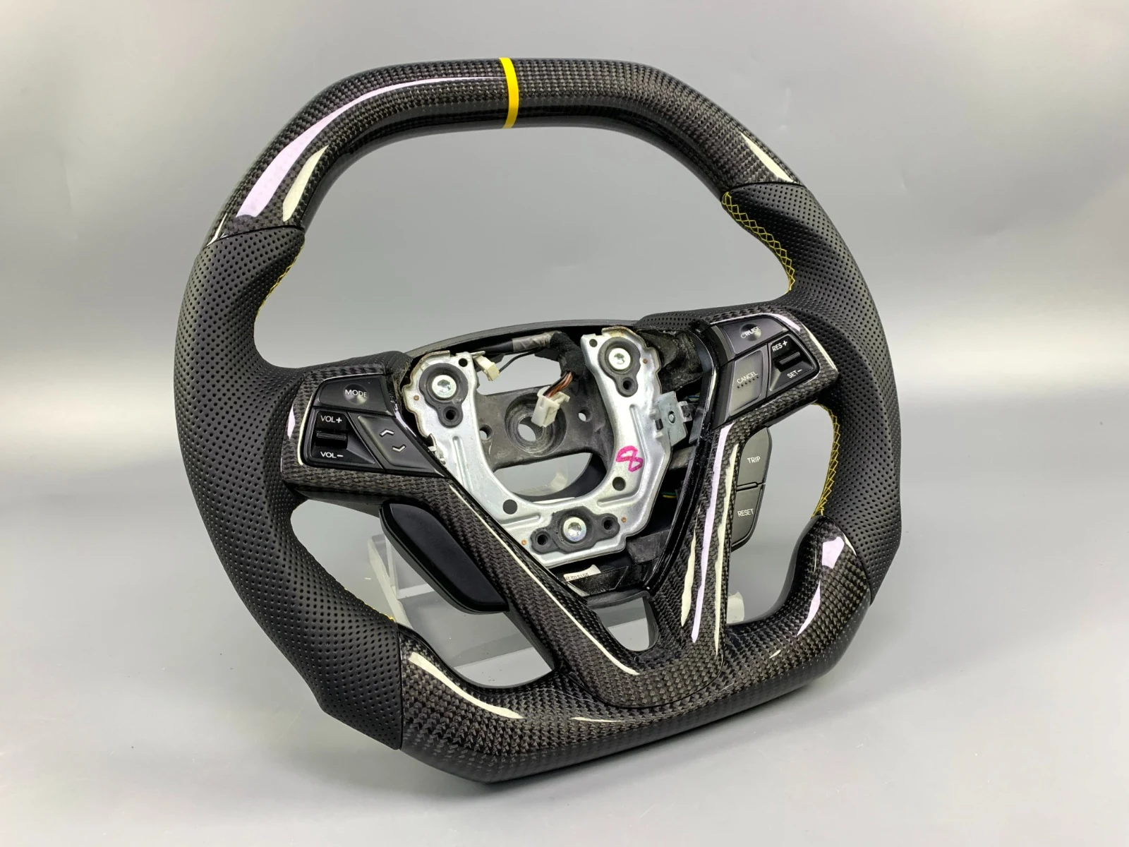 Hyundai carbon fiber steering wheel with yellow details